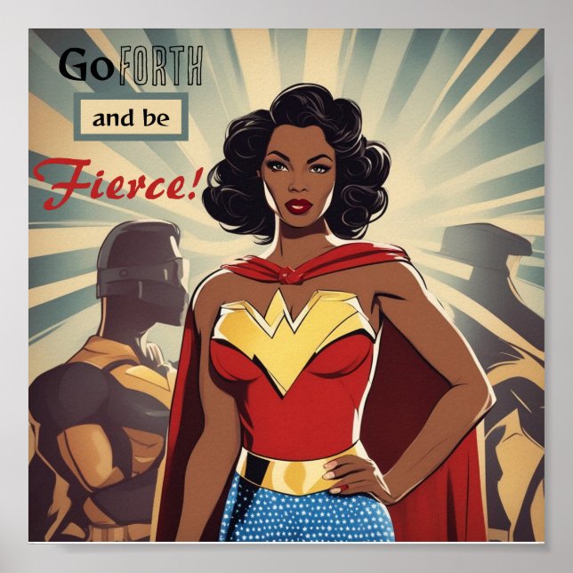 Gå framåt och Poster till Fierce-SuperWoman Art (Framsidan)