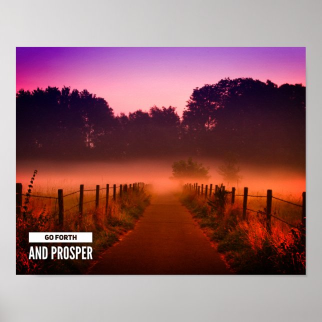 Gå framåt och Prosper-offertspår vid solnedgång Poster (Framsidan)