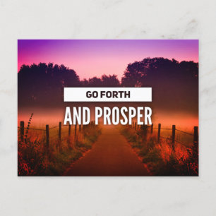 Gå framåt och Prosper-offertspår vid Sunset Postca Vykort
