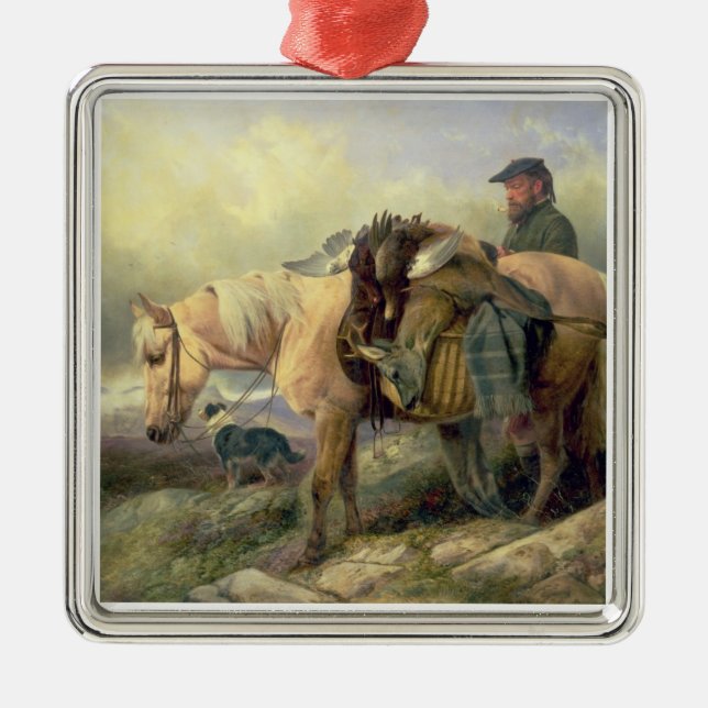 Gå från backen tillbaka, 1868 julgransprydnad metall (Framsidan)