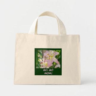 Gå Gå Mamma! Totebag Pink Lily Blommor Trädgårdsto Mini Tygkasse