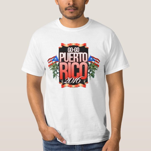 GÅ-GÅR DEN PUERTO RICO ANNONSSKJORTAN T-SHIRT (Framsida)