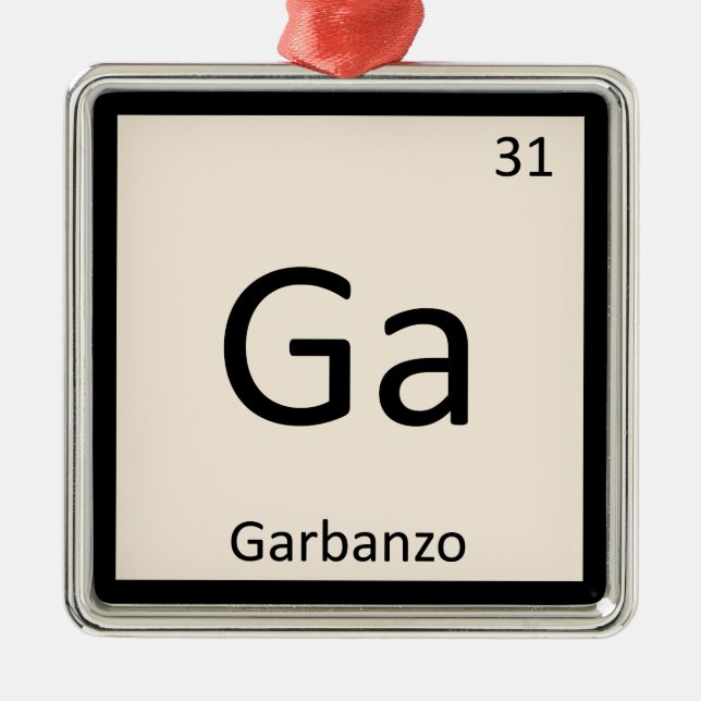 Ga - Garbanzo Bean Chemistry Periodic Bord Symbol Julgransprydnad Metall (Framsidan)