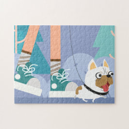Gå genom Hund Puzzle Pussel