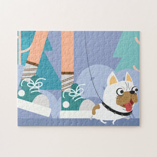 Gå genom Hund Puzzle Pussel (Horisontell)