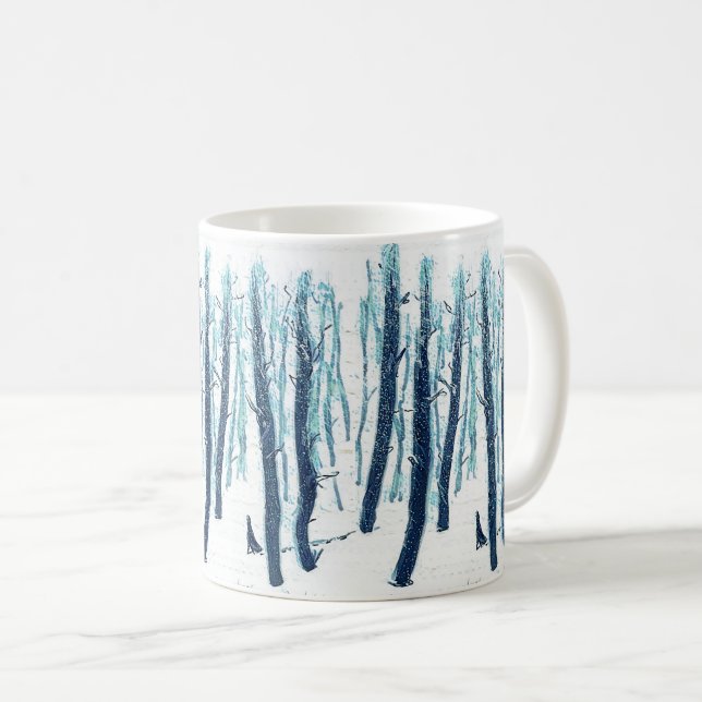 Gå genom Snowy Forest Kaffemugg (Framsida höger)
