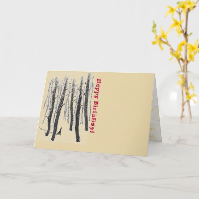 Gå genom Snowy Forest Kort (Gul blomma)