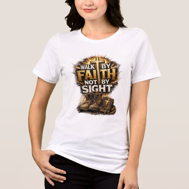 Gå genom tro, inte genom syn t shirt (Framsida)