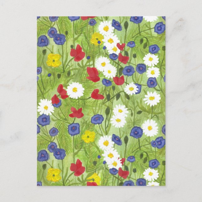 Gå genom Wildblommor Vykort (Framsida)