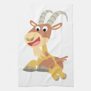 Gå, Goat! (Söt tecknad get) Köksduk Kökshandduk