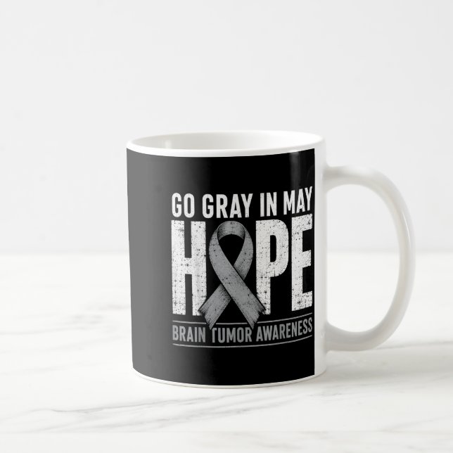Gå grå i maj hopp hjärntumör medvetenhet band kaffemugg (Höger)