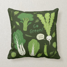 Gå Green! (Bladens Grönt!) Cute Veggies Kudde