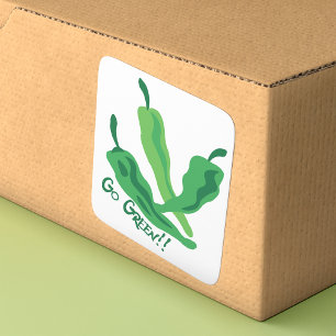Gå Green! Chile paprika Fyrkantigt Klistermärke