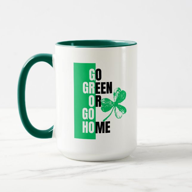 Gå Green eller Go Home St. Patrick's Mugg (Vänster)
