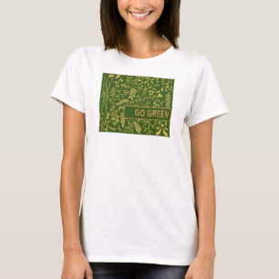 Gå grön, Blommigt i Guld T Shirt