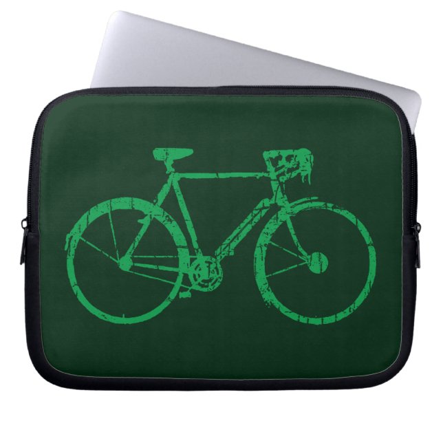 gå grön/cyklisk laptop sleeve (Framsidan)