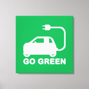 Gå grön ~ Drive Electric Cars Canvastryck
