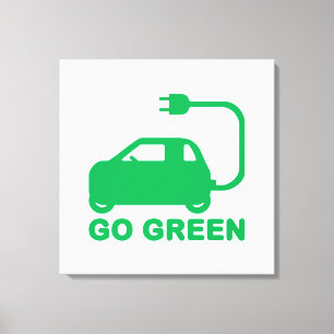 Gå grön ~ Drive Electric Cars Canvastryck