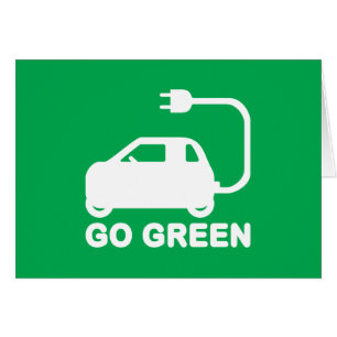 Gå grön ~ Drive Electric Cars Hälsningskort