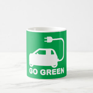 Gå grön ~ Drive Electric Cars Kaffemugg