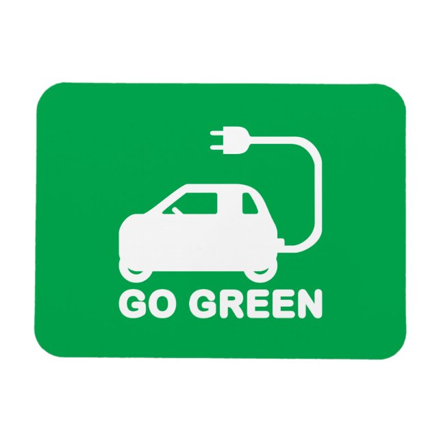 Gå grön ~ Drive Electric Cars Magnet (Horisontell)