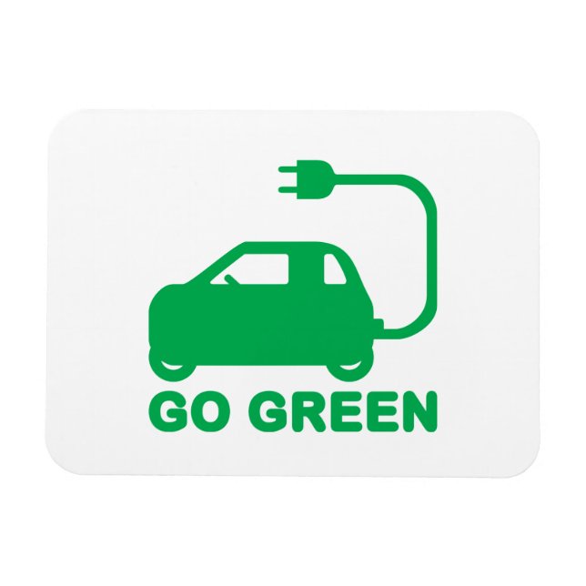 Gå grön ~ Drive Electric Cars Magnet (Horisontell)