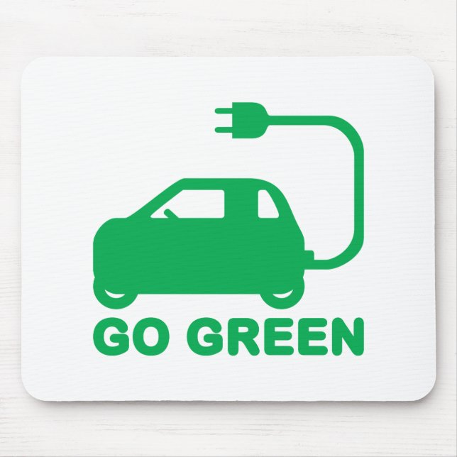 Gå grön ~ Drive Electric Cars Musmatta (Framsidan)