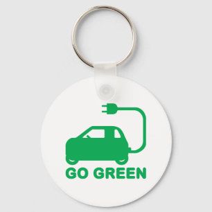 Gå grön ~ Drive Electric Cars Nyckelring