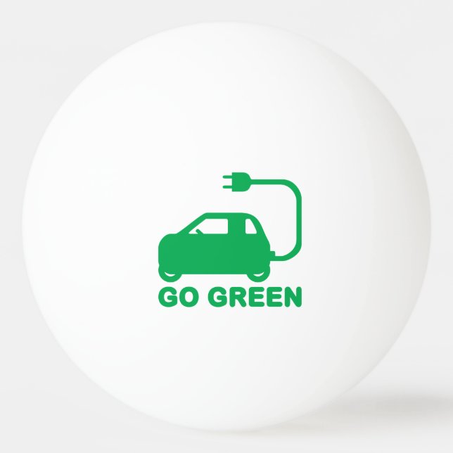 Gå grön ~ Drive Electric Cars Pingisboll (Framsidan)