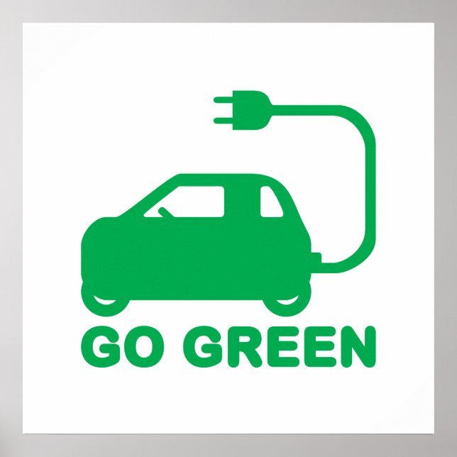 Gå grön ~ Drive Electric Cars Poster (Framsidan)