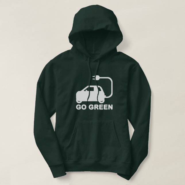 Gå grön ~ Drive Electric Cars Sweatshirt (Design framsida)