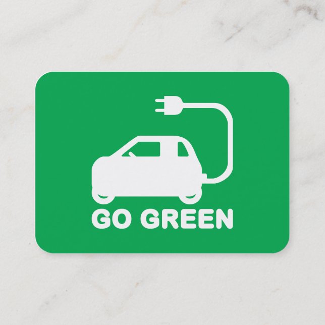 Gå grön ~ Drive Electric Cars Visitkort (Baksida)