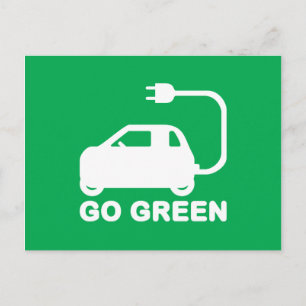 Gå grön ~ Drive Electric Cars Vykort