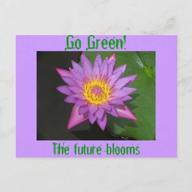 Gå grön! Framtidens blommor Vykort (Framsida)