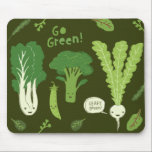 Gå grön! (Leafy Grönt!) Lycklig Veggie Garden! Musmatta<br><div class="desc"></div>