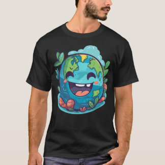 Gå grön med vår Kawaii Cute Earth-samling på T Shirt