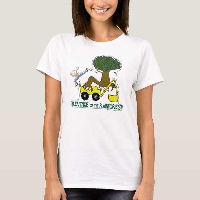 Gå grön. Minska, återanvänd, återvinna. Rain-skog. T-shirt (Framsida)