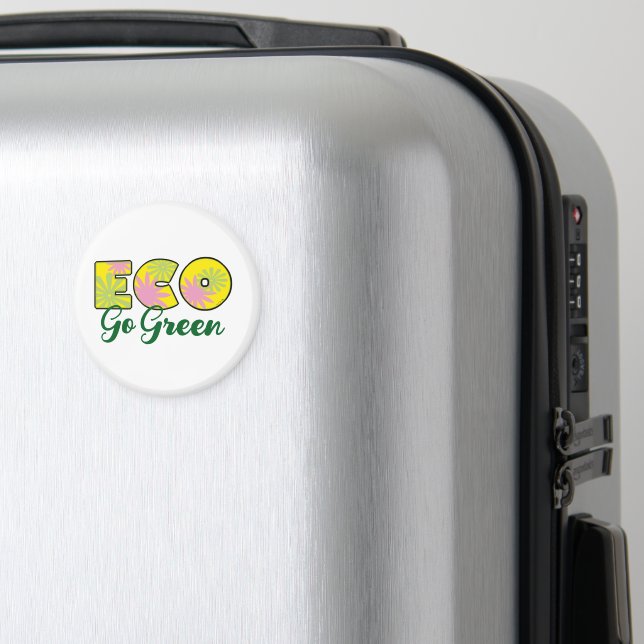 Gå Grön Retro Ekodesign Magnet (In Situ (Luggage))