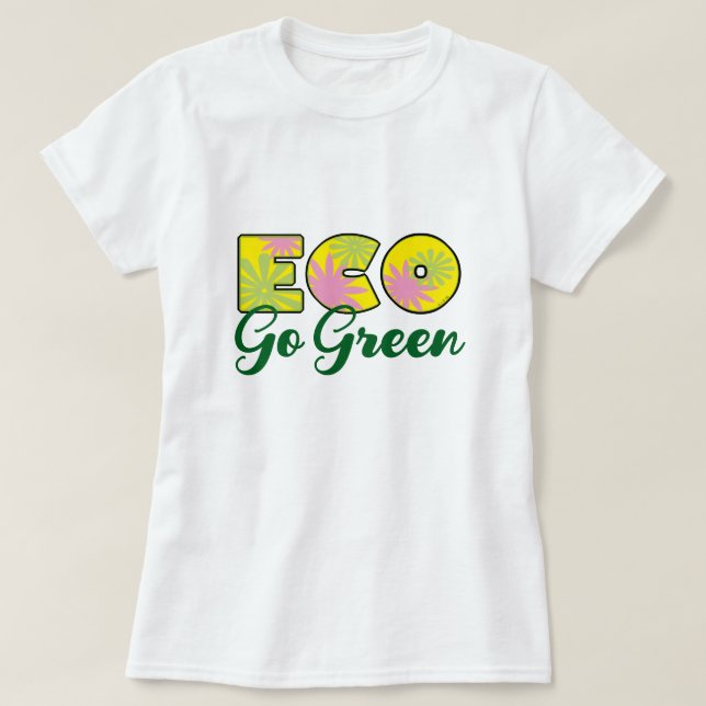 Gå Grön Retro Ekodesign T Shirt (Design framsida)