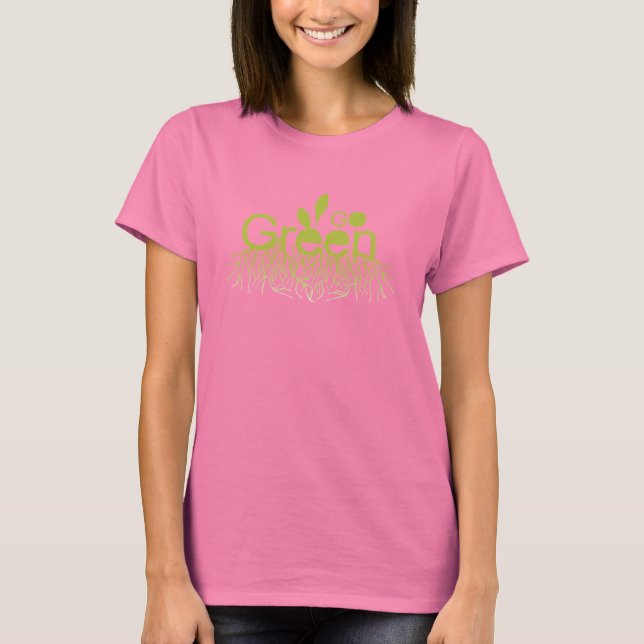 Gå grön T-shirt/Earth Day T-shirt (Framsida)