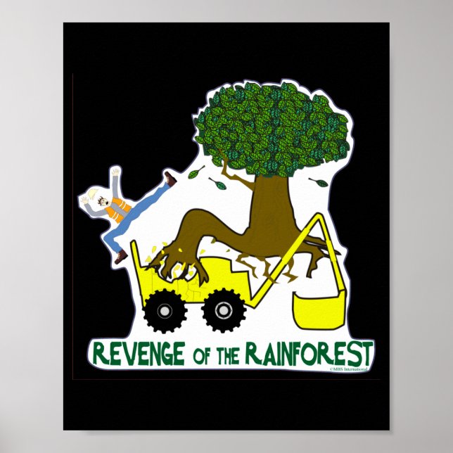Gå Grönt Minska Återanvänd Återvinn Regnskog T Shi Poster (Framsidan)
