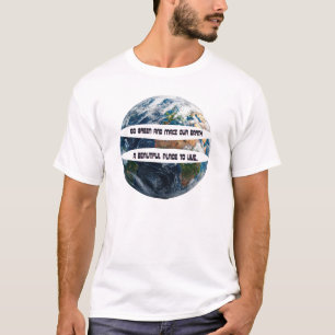 Gå Grönt Spara Jorden Typografi Miljövänlig T Shirt