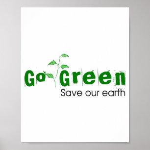 Gå Grönt Spara Vår Jord Barn T Shirt Poster