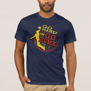 Gå hårt eller gå hem - sportig Slangbasket T-sh T Shirt