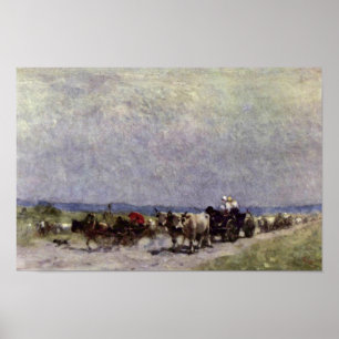 Gå hem från mässan tillbaka av Grigorescu Nicol Poster