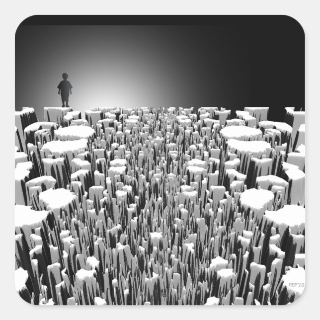 Gå hem fyrkantigt klistermärke (Framsida)