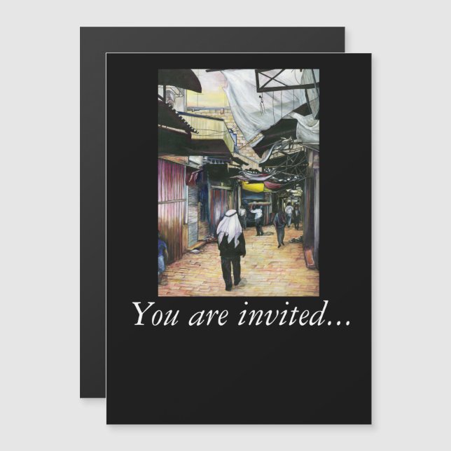 Gå hem genom Antiquity, Jerusalem Magnetisk Inbjudningskort (Fram/baksida)