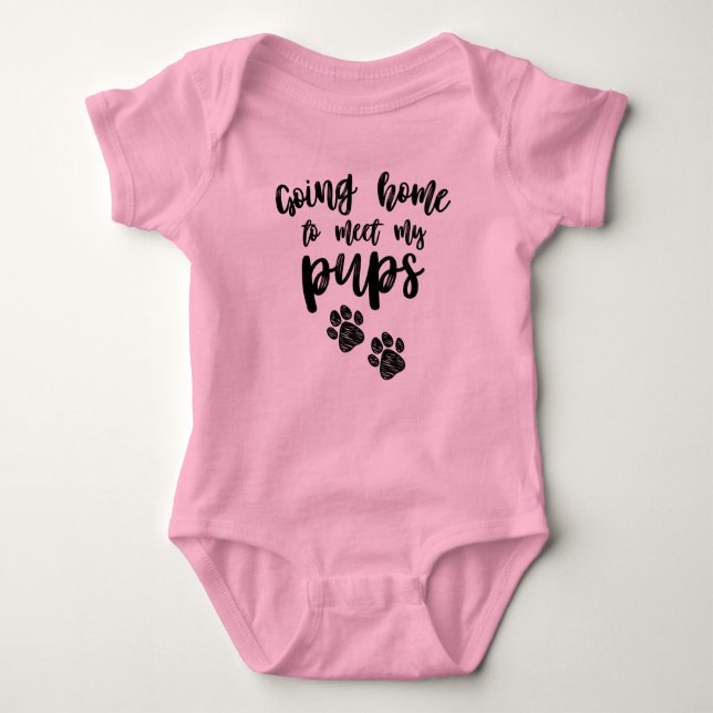 Gå hem och träffa mina Valper, ta hem Baby Bab T Shirt (Framsida)