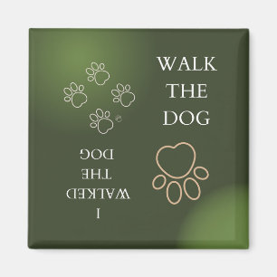 Gå hund jag gick på hund Flip-magnet Magnet