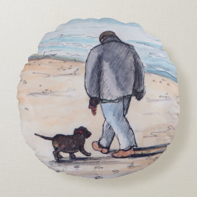 Gå hunden - 05 rund kudde (Framsidan)